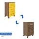 Gaveteiro com 3 gavetas e rodízios flex color Pietra  - Avela/Amarelo