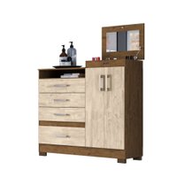 Cômoda 2 Portas 4 Gavetas Elegance Moval 155.871559.7 - Castanho Wood com Avela