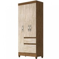 Guarda-Roupa / Roupeiro Moval 3 Portas 2 Gavetas New Cairo 138.900381.6 - Castanho Wood com Avela