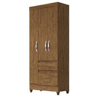 Guarda-Roupa / Roupeiro Moval com 3 Portas e 2 Gavetas New Cairo - Castanho Wood