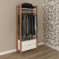 Armário Closet com 2 Gavetas Multimóveis CR35001 Branco/Amêndoa