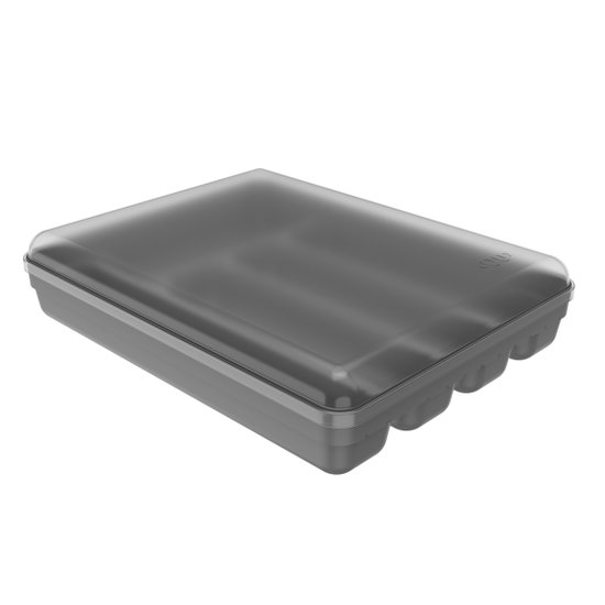 Separador Porta Talheres com Tampa Organizador de Gaveta Multiuso Logic OL605CHF Chumbo