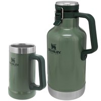 Kit Cerveja Chopp Garrafa Térmica Growler 1,9L E Caneca Térmica Stanley 8018E8039 Verde