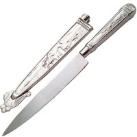 Faca Gaúcha Churrasco 7' Bainha Cabo Aço Modelo Prateada Antiga 93FP07 Cinza