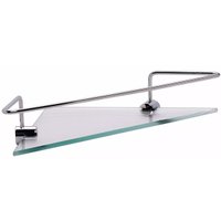 Cantoneira Suporte Porta Shampoo Condicionador Metal E Vidro 2916 Cromado