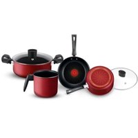Conjunto de Panelas 4 Peças Limpa Fácil Antiaderente Rochedo - Vermelho