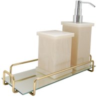 Bandeja Espelhada Para Banheiro 11x29cm Bandeja Decorativa Retangular Dourada 31505 Dourado