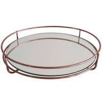 Bandeja Decorativa 21cm Bandeja Redonda Espelhada Pequena 31546 Rosé Gold