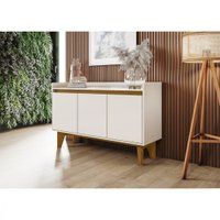 Buffet Balcão 3 Portas Para sala de Jantar Bary Henn - Off White com Nature