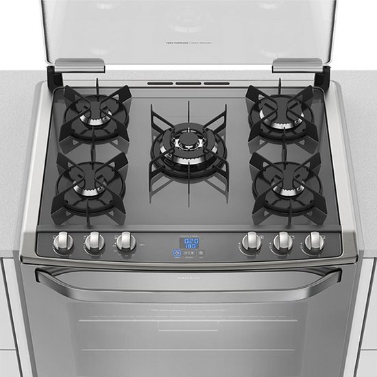 Fogão de Embutir Electrolux 5 Bocas Mesa de Vidro 76EXV - Inox