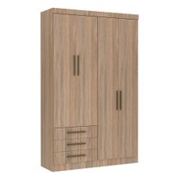 Guarda-Roupa / Roupeiro Modulado 4 Portas 3 Gavetas 134,50 cm Slim Luciane  - Jequitibá