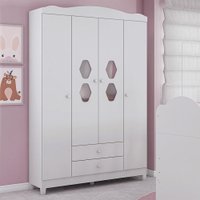 Guarda-Roupa / Roupeiro Estrela Lolly 4 Portas - Branco
