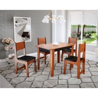Conjunto Sonetto Nicoli Para Sala de jantar Mesa e 4 Cadeiras - Cherry/Preto