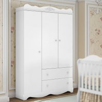 Guarda-Roupa / Roupeiro Estrela Classic 3 Portas - Branco Acetinado