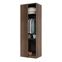 Guarda-Roupa / Roupeiro Closet Aberto Canto Reto 2 Cabideiros 80,4 cm Prime Luciane  - Nogueira Dourado