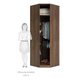 Guarda-Roupa / Roupeiro Closet Aberto Canto Diagonal 5 Prateleiras 1 Cabideiro 83,8 cm Prime Luciane  - Nogueira Dourado