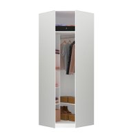 Guarda-Roupa / Roupeiro Closet Aberto Canto Diagonal 5 Prateleiras 1 Cabideiro 83,8 cm Prime Luciane  - Branco