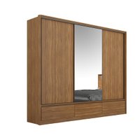 Guarda-Roupa / Roupeiro Demobile 3 Portas 4 Gavetas Lounge - Amendoa Touch