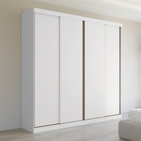 Guarda-Roupa / Roupeiro Santos Andirá Ipanema De Casal 4 Portas de Correr 4 Gavetas Internas - Branco