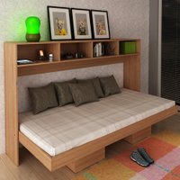 Cama Articulada Tecno Mobili Solteiro com Nichos - Amendoa