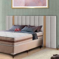Cabeceira Estofada Dalla Costa Para Cama De Casal 300  cm - Freijo/Liso