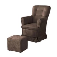 Poltrona Canaã Aconchego Fixa E Puff 9025 - Suede Marron