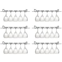 6 Suportes Para Taças Decoração Bar 25cm 83011X6 Cromado