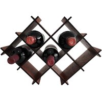 Adega De Mdf Envernizado Para Mesa Com 8 Nichos Suporte Porta Garrafas De Sulartes ADEGAMDFVZ8G Marrom Escuro