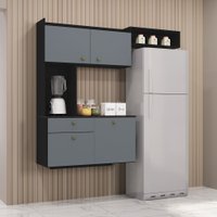Cozinha Poquema Suspensa Nina - Preto/Cinza Platinum