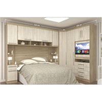 Guarda-Roupa / Roupeiro Módulo Solteiro 3 Portas 4 Gavetas com Painel Master Euca 194.475 - Avela com Ártico