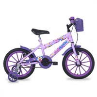 Bicicleta Free Action Aro 16 Kiss Com Cesta - Lilas