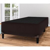 Box Solteiro Tiba 88x188x42  cm Veludo Liso - Marrom