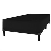 Box Solteiro Tiba 88x188x42  cm Veludo Liso - Preto