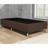 Base Box Tiba 96x203x25 Veludo Matelado - Marrom