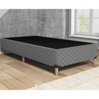 Base Box Tiba 96x203x25 Veludo Matelado - Cinza