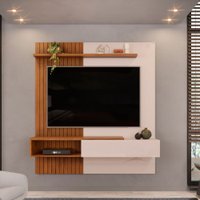 Painel Para TV Tito Griz e Carvalho Nobre - Gris/Carvalho Nobre