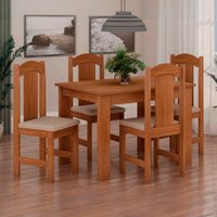 Conjunto De Mesa Estilo Com 4 Cadeiras Arauna