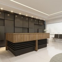 Balcão Artany Tamburato Atendimento - Charuto Preto