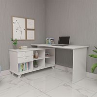 Escrivaninha Artany Gold Com Gavetas - Branco