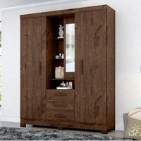 Guarda-Roupa / Roupeiro Zanzini Capelinha Premium 3 Portas 3 Gavetas - Jacaranda