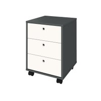 Gaveteiro Artany New Com 3 Gavetas - Grafitto/Branco