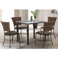 Conjunto De Mesa Famais Gramado 4 Cadeiras 1 Mesa Vidro - Argila/Marrom
