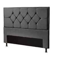 Cabeceira Js Mali Estofada 160  cm Casal - Chumbo