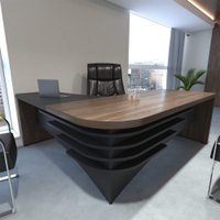 Mesa Artany Tamburato Diretor Lado Direito - Charuto Preto