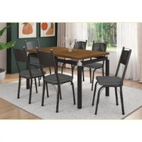 Conjunto Mesa Artefamol Malva 6 Cadeiras - Preto/Andorinha