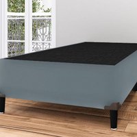 Base Box Tiba Veludo Liso King Size 96x203x42 cm - Cinza