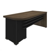 Mesa Artany Tamburato Com Gavetas Lado Direito - Charuto Preto