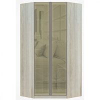 Guarda-Roupa / Roupeiro Luciane Prime Plus 2 Portas 3 Gavetas Legno Crema/ Reflecta Bronze - Legno Crema/ Reflecta Bronz