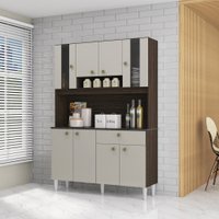 Kit Cozinha8 Portas 1 Gaveta Poquema Onix  - Chocolate/Off White