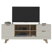 Rack Para TV Artely Michigan TV De Até 60 Polegadas - Off White/Carvalho